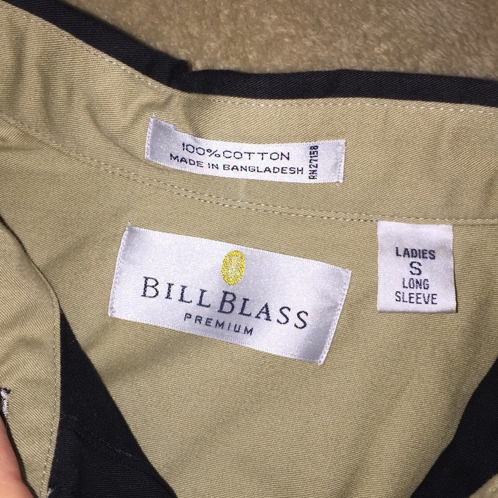 BILL BLASS Ladies Small Black Long Sleeve Shirt - Picture 4 of 9